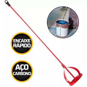 01 misturador de tinta e argamassa para furadeira mandril aco