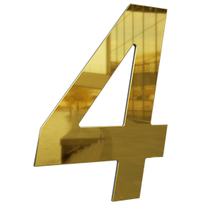 01 numero 130mm garbo font ouro espelhado metalmidia