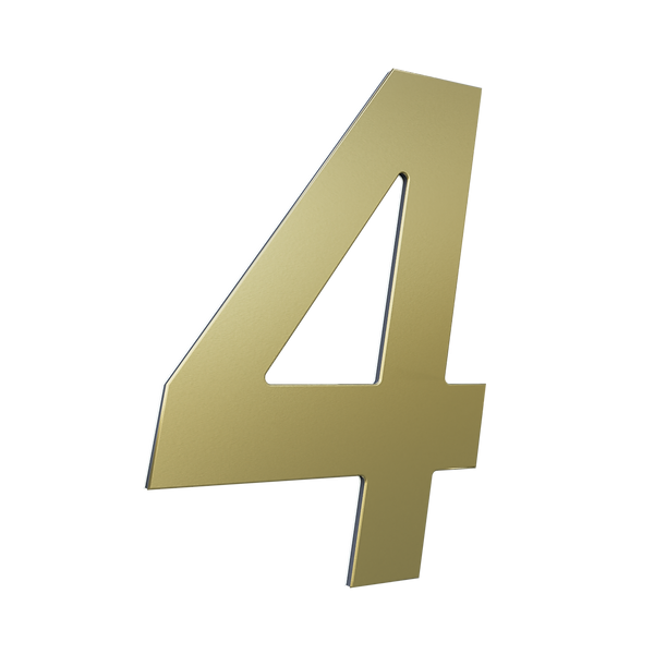 07 numero 130mm garbo font ouro escovado