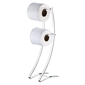02 suporte para papel higienico cromado de 2 rolos